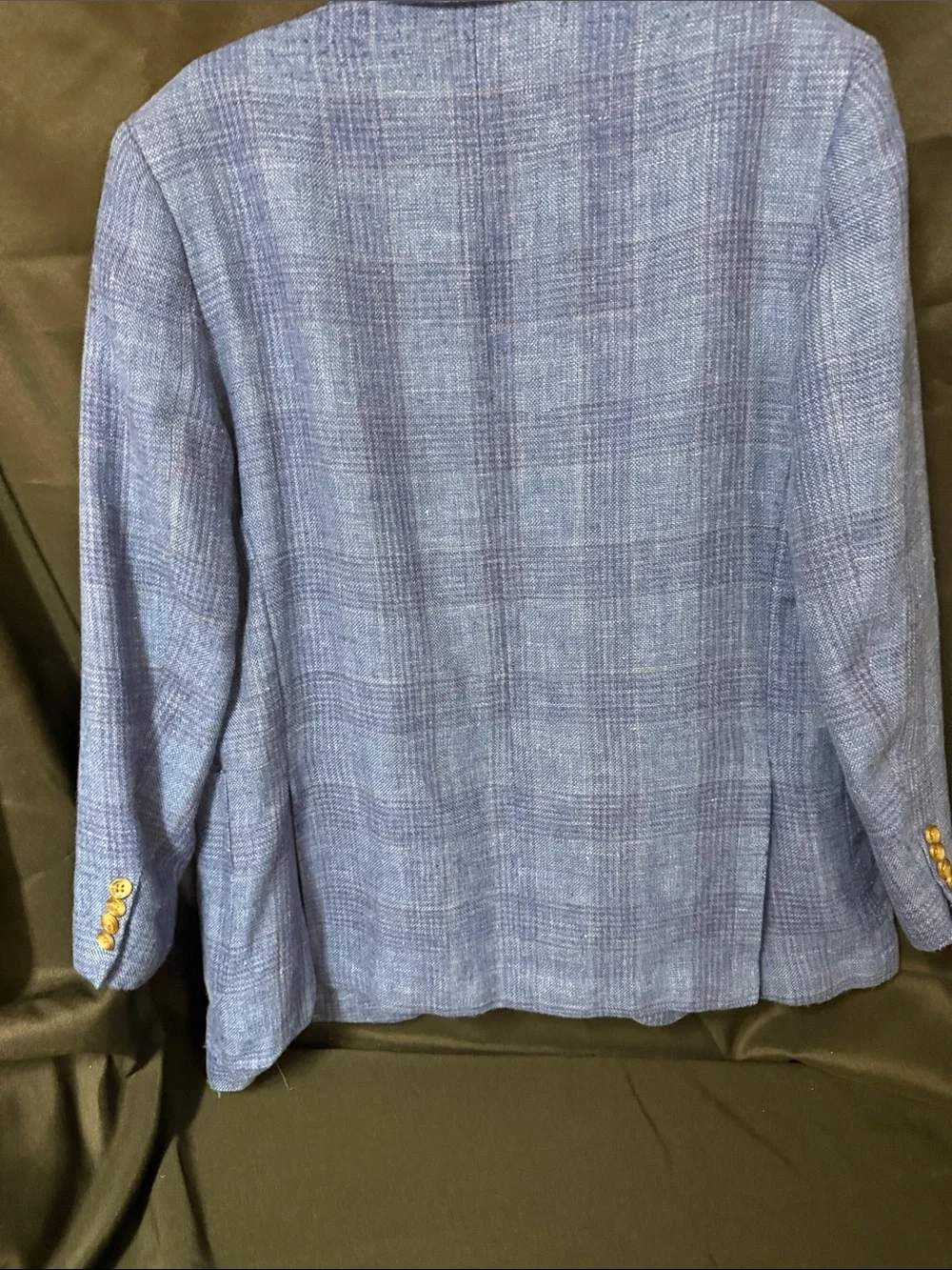 Men's Blue Plaid Sport Coat Blazer - Classic Tailored Style